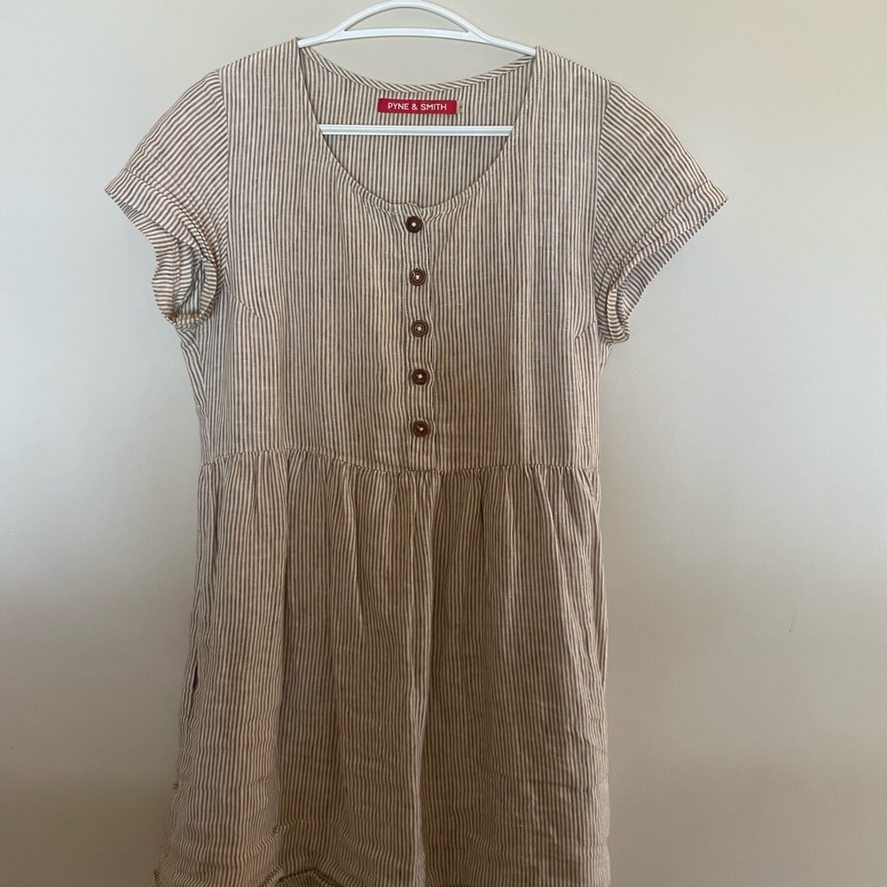 Pyne & Smith no. 10 Mushroom Stripe Dress